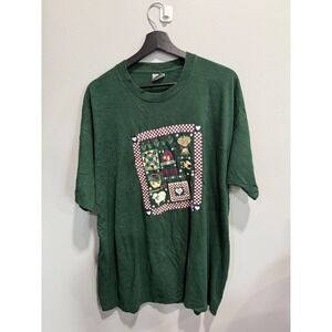 Vintage Fruit of the Loom XXL Graphic Tee Forest Green‎ Cottagecore